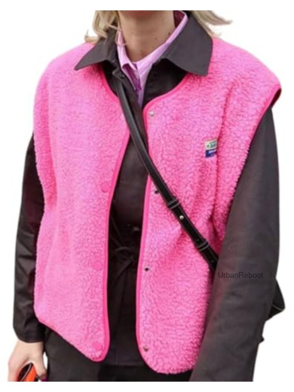 Sherpa Fleece Vest Sleeveless Button Down Fuzzy Faux Shearling Gilet with
